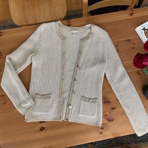 BANANA REPUBLIC cardigan, size S small, tan/cream
